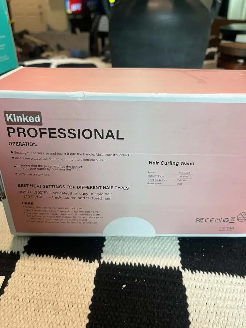 Kinked Professional 5-in-1 Curling Wand and Hair Waver Set (Model MS-C233)
